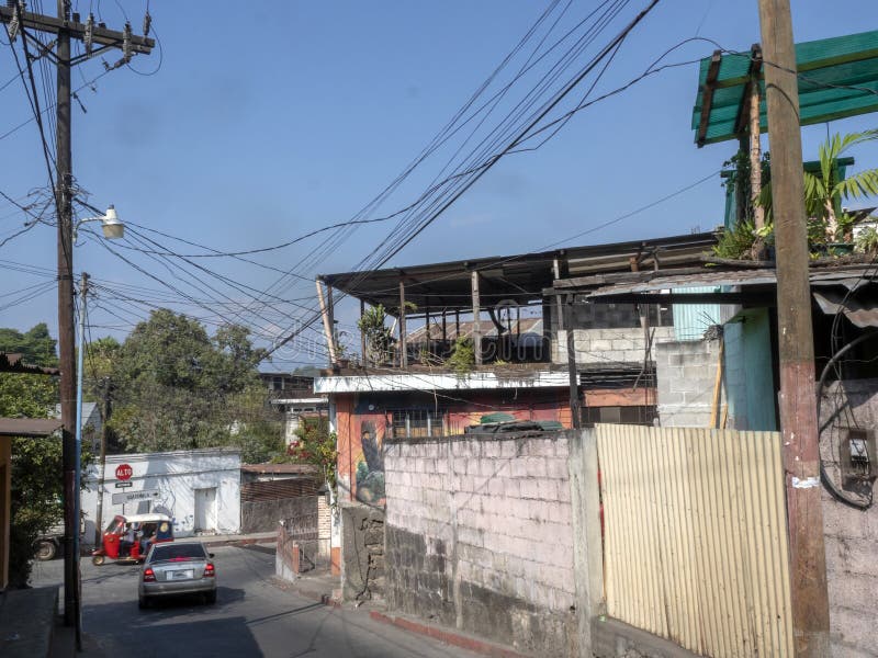 Streets in Santiago Atitlan are docked by the Electric Guidance, Guatemala