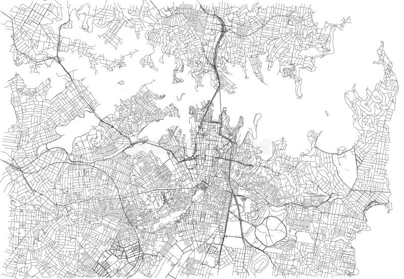 Streets of Sydney, city map, Australia royalty free illustration Streets of Sydney, city map, Australia royalty free illustration