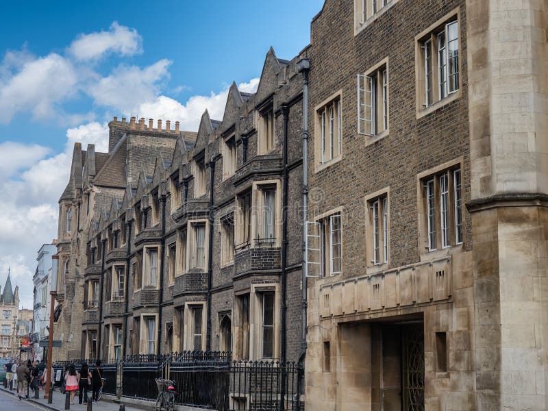 Streets with Traditional Homes in Cambridge, England Editorial Stock