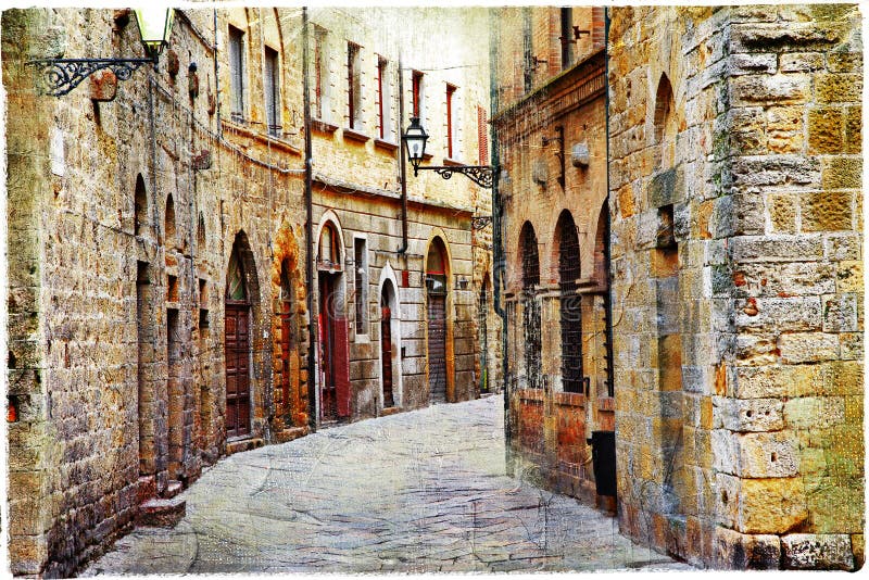 Streets of Volterra royalty free stock images Streets of Volterra royalty free stock images