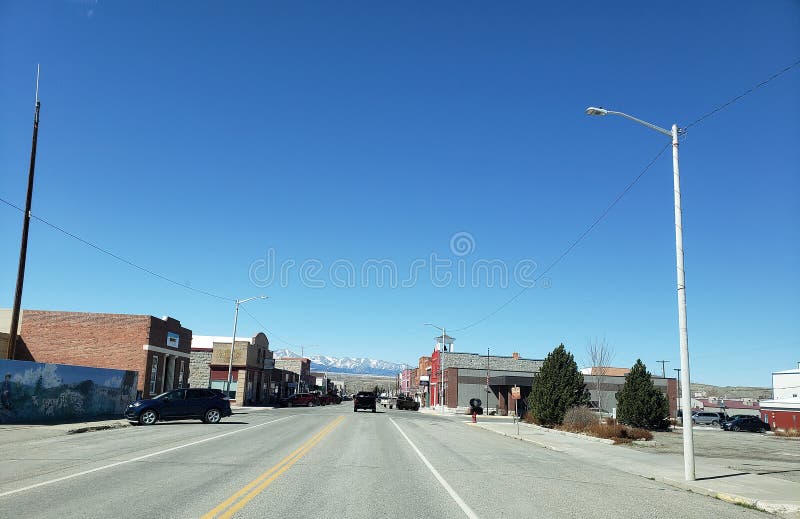 Streetscape View of Big Timber, Montana Stock Image Image of early