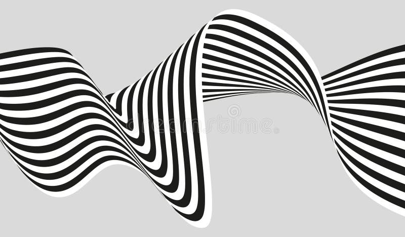 Streifenvektor mit schwarz-weißer Linie auf abstraktem Hintergrund gestreift Wellendesign vektor abbildung