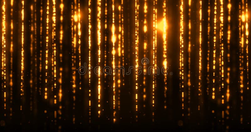 Streift goldene Partikel Weihnachtsder digitalen Funkeln-Funken das Fließen auf schwarzen Hintergrund, Feiertagsweihnachtsereigni