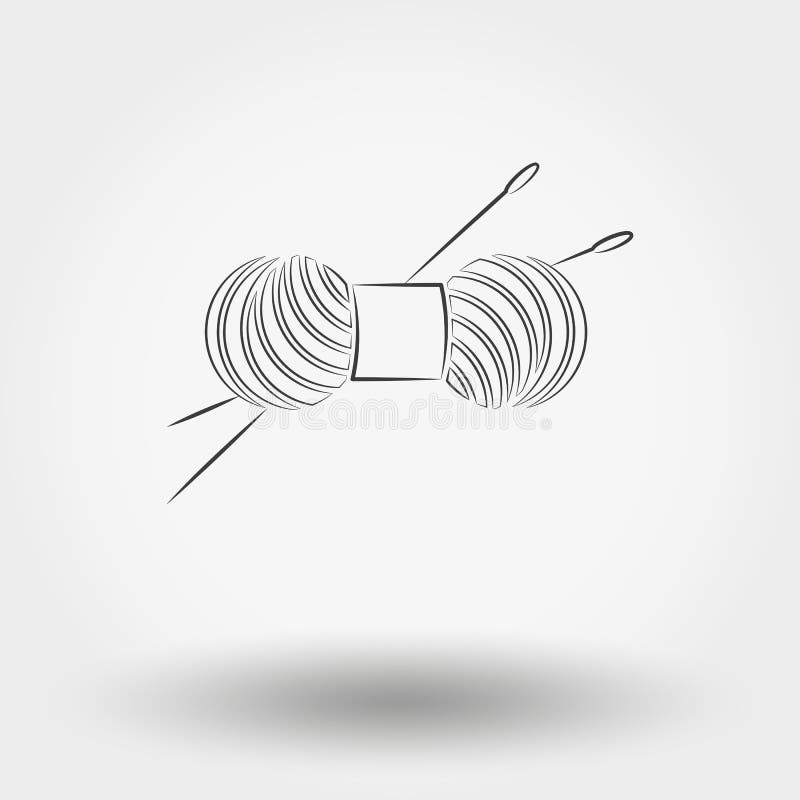 Streng van garen voor het breien en naalden vector illustratie Streng van garen voor het breien en naalden vector illustratie
