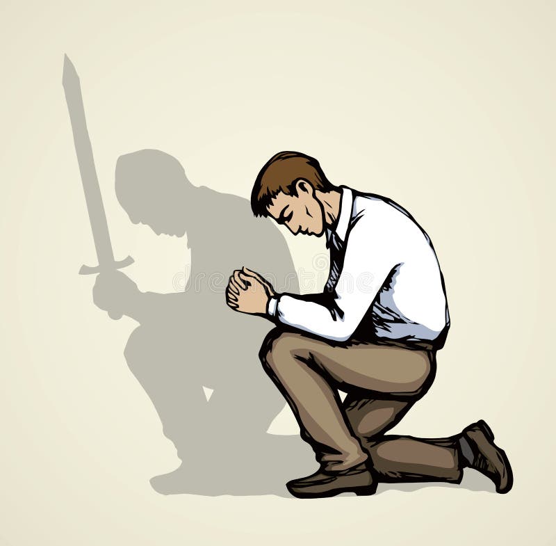 Vector image of the praying person