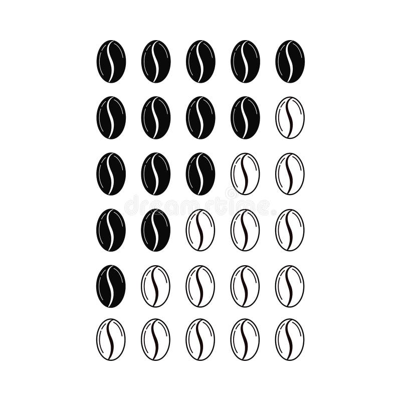 Download Strength Of Coffee Beans Icon Set Isolated On White ...