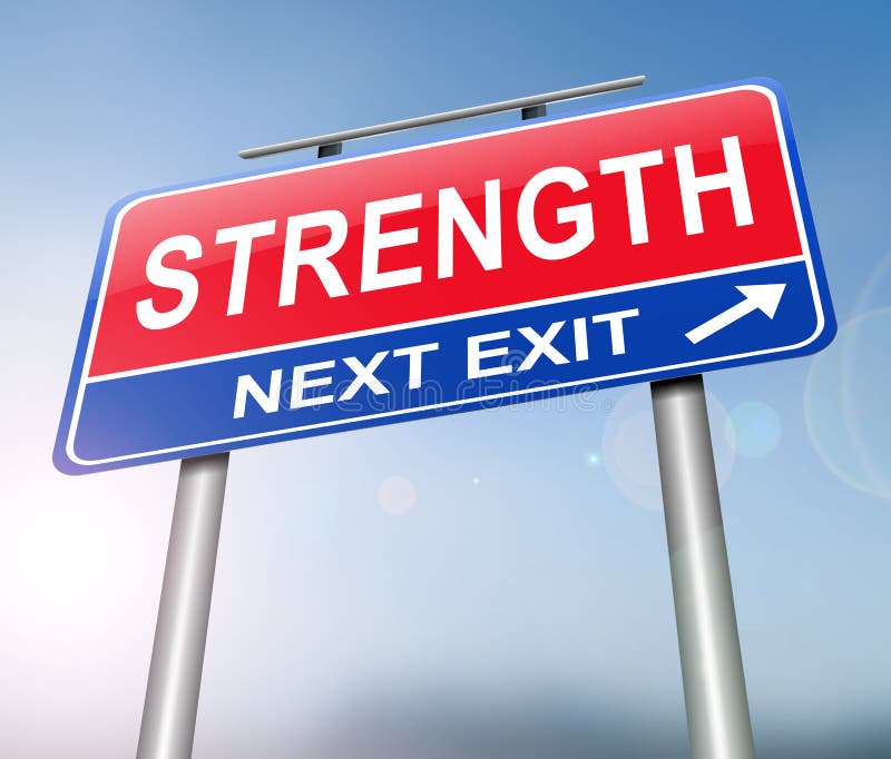 Endurance, Power, Strength Sign Illustration Stock Illustration