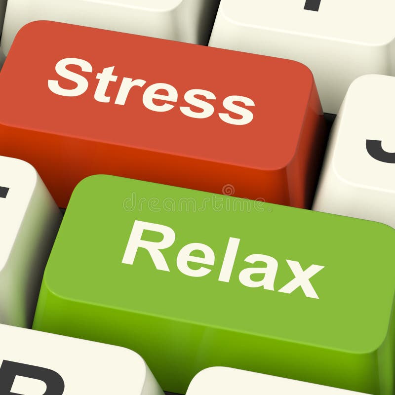 Stress Relax Computer Keys Showing Pressure Of Work Or Relaxation Online stock photos Stress Relax Computer Keys Showing Pressure Of Work Or Relaxation Online stock photos