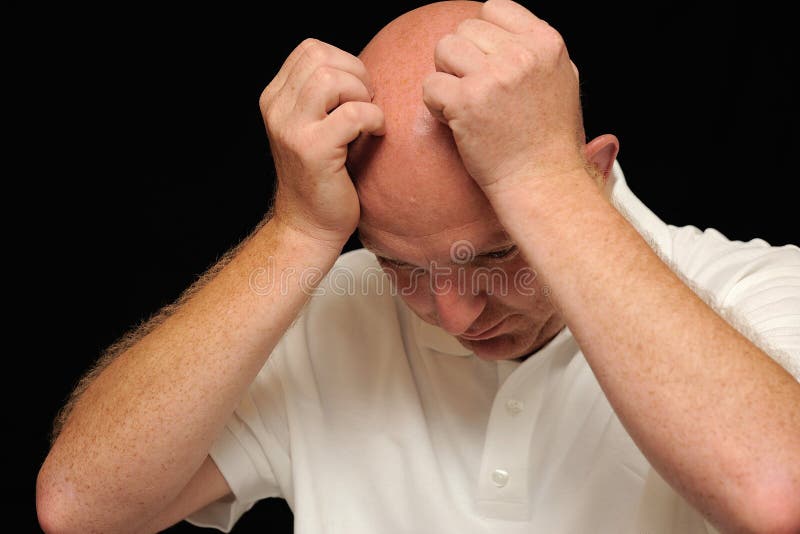 Stressed bald man royalty free stock photo Stressed bald man royalty free stock photo