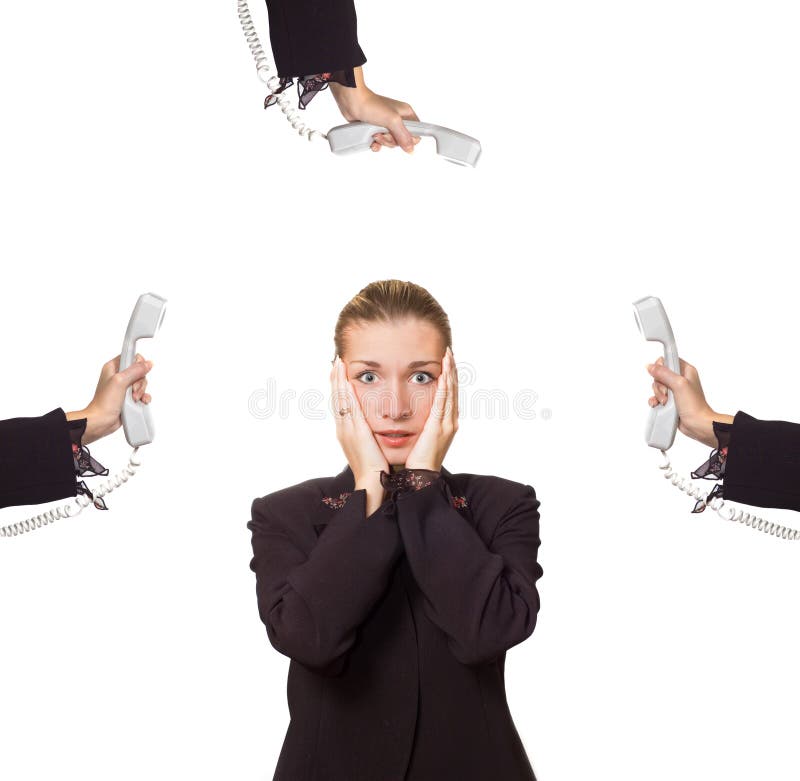 Stressed business woman stock image