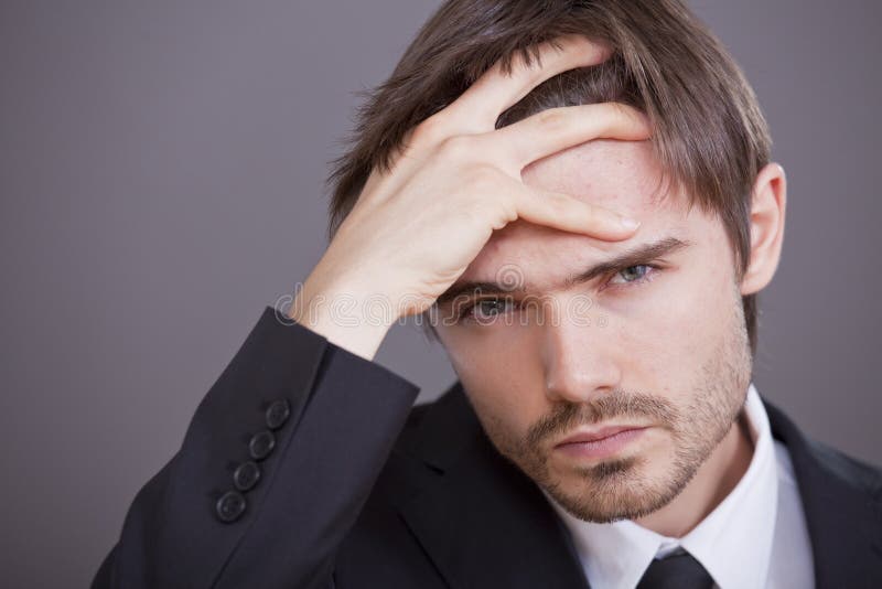 Stressed businessman royalty free stock photos