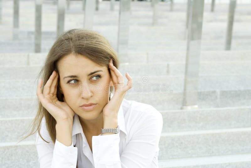 Stressed businesswoman