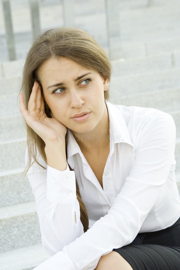 Stressed businesswoman