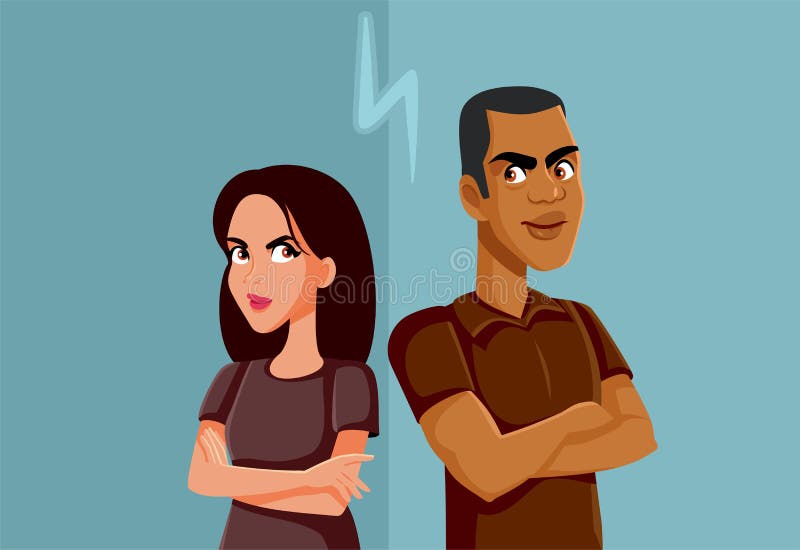 Angry Couple Upset at Each Other Vector Cartoon Illustration Stock Vector -  Illustration of furious, dislike: 245679280