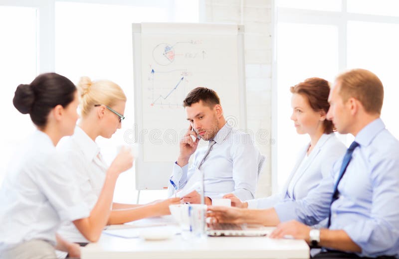 Stressed male boss on business meeting stock photography Stressed male boss on business meeting stock photography