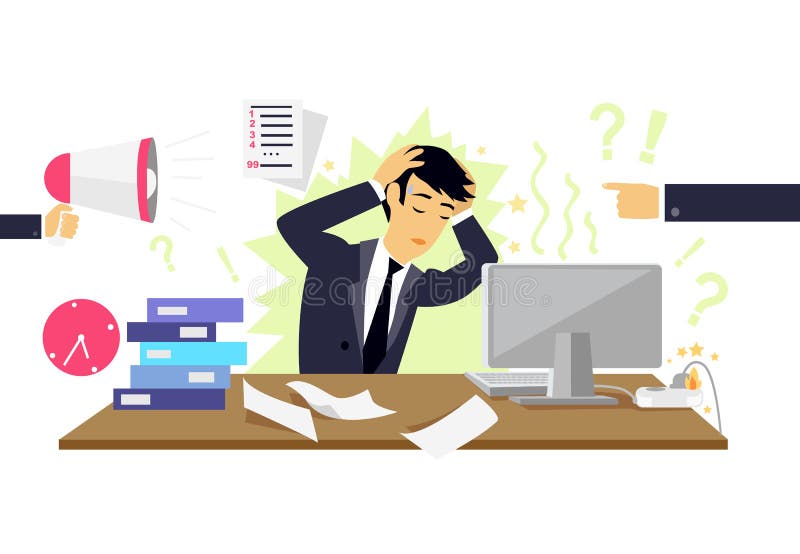Stressful Condition Icon Flat stock illustration Stressful Condition Icon Flat stock illustration