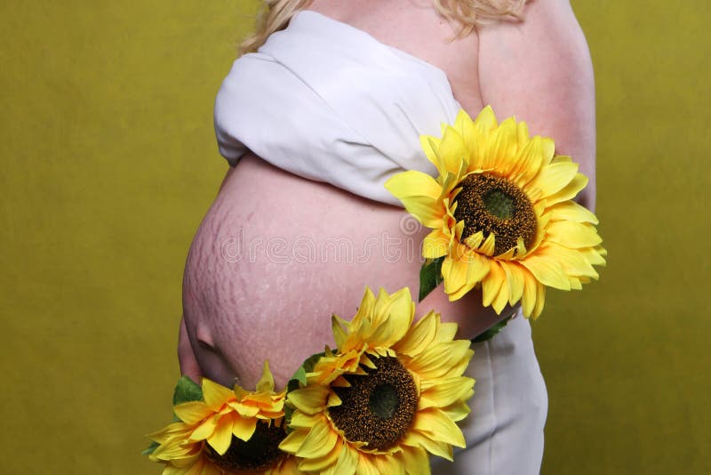 Stretch marks of the skin of the abdomen during pregnancy. Big belly pregnant woman close-up. The concept of beauty and health of stock image Stretch marks of the skin of the abdomen during pregnancy. Big belly pregnant woman close-up. The concept of beauty and health of stock image