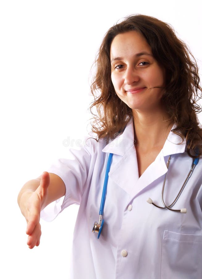 Stretta di mano del medico fotografia stock