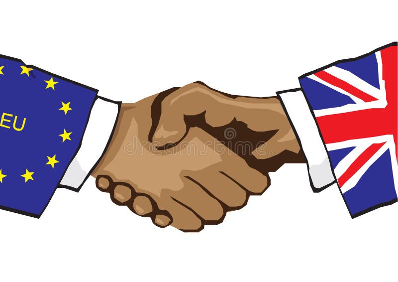 Stretta di mano di UE illustrazione vettoriale Stretta di mano di UE illustrazione vettoriale