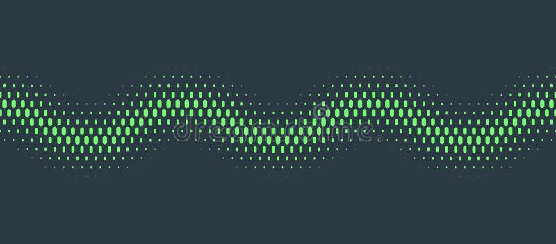 Striche Halbtonmuster Wavy Line Nahtlose Grenze Vector Türkise Abstraction stock abbildung
