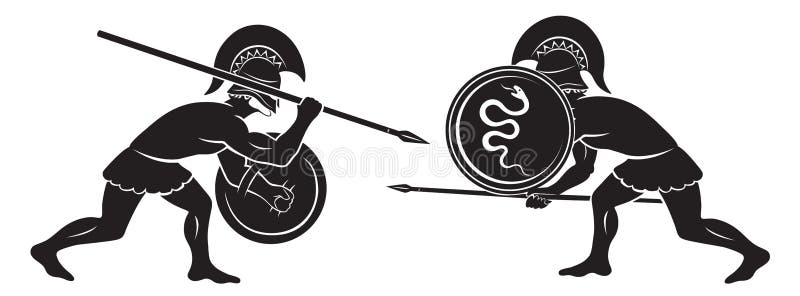 Strid av gladiators royaltyfri illustrationer