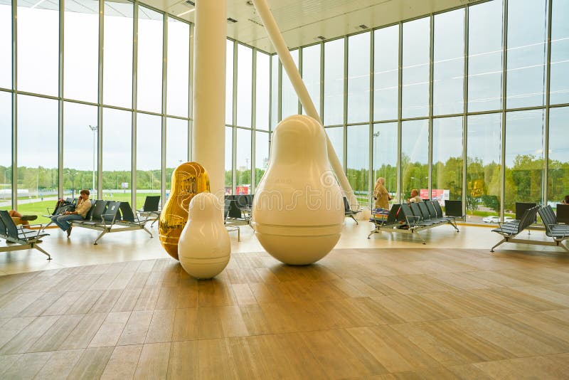 Strigino Internationale Luchthaven stock foto's
