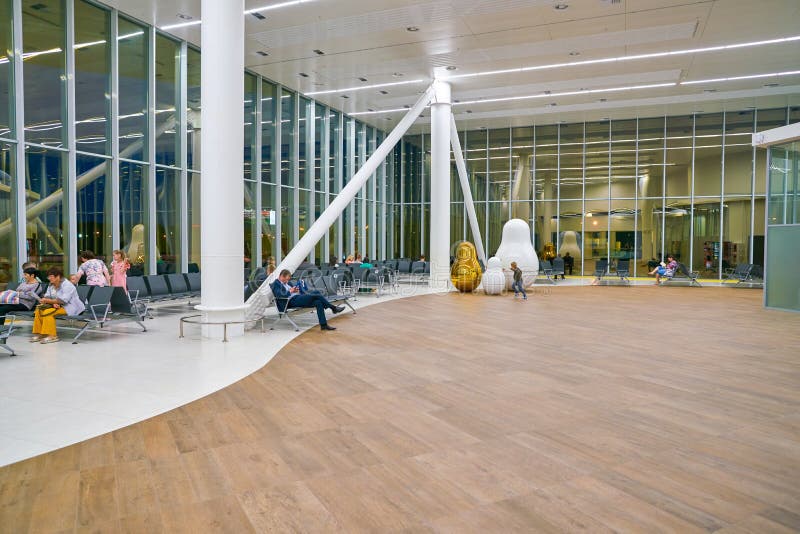 Internationale luchthaven Strigino stock foto