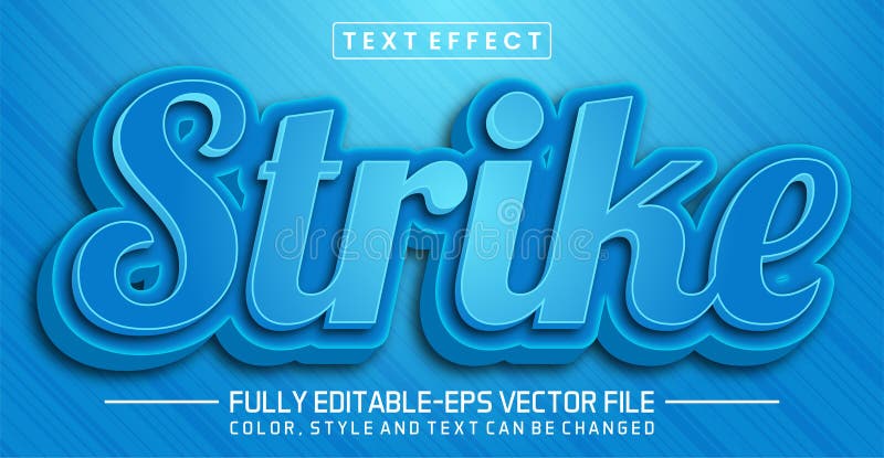 Strike text editabil efect stil 3d concept text royalty free illustration