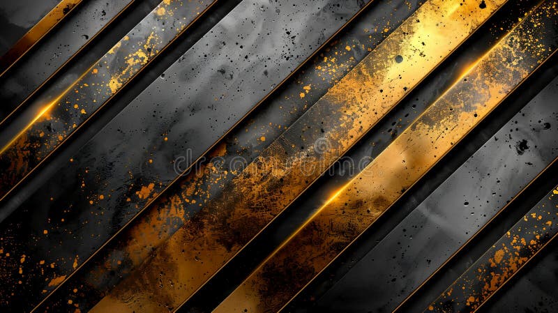 Dynamic gold and black abstract background with striking diagonal lines and textures royalty free illustration