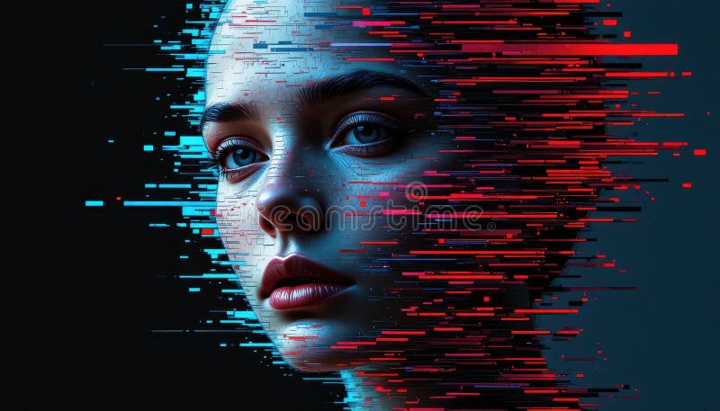 Glitching dissolving face