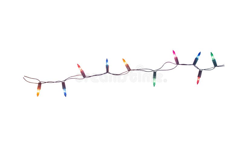 String of Christmas Lights Isolated on White Background with Clipping