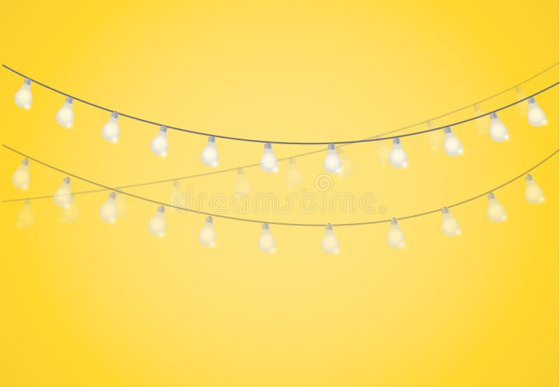 String Of Lights. Hanging Light Bulbs Stock Illustration - Image: 57545115