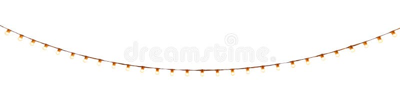 String wired bulbs on white background