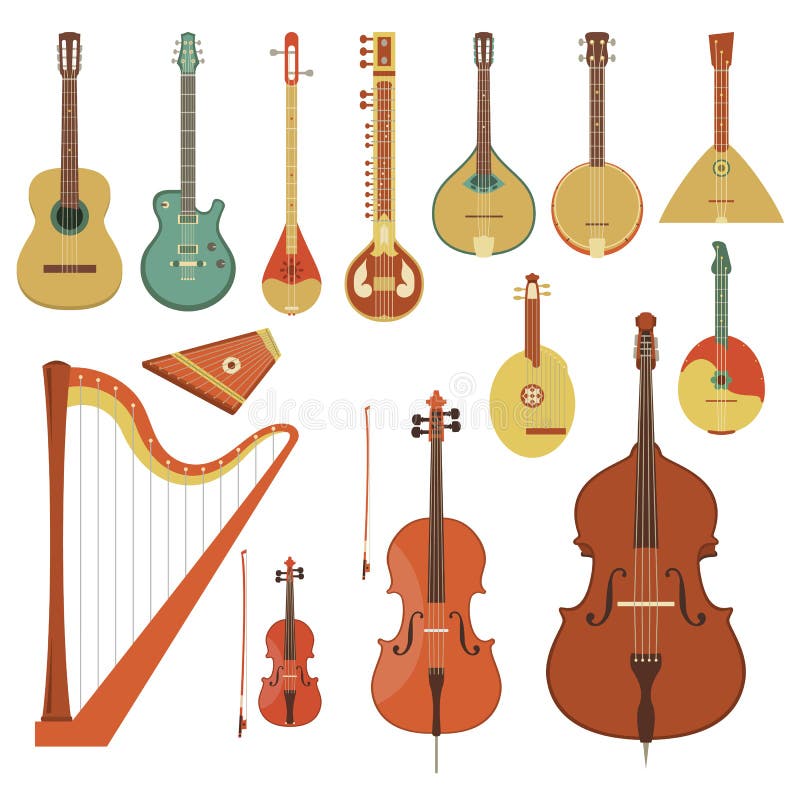Stringed Musical Instruments stock illustration