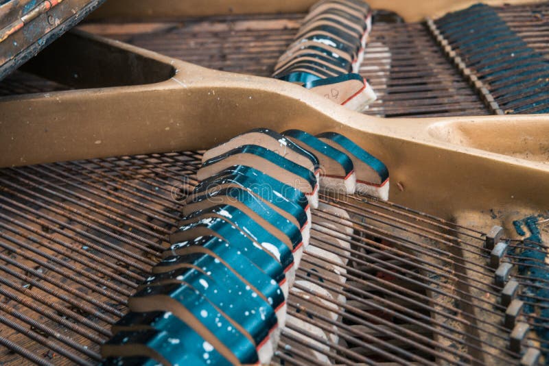 Strings and hammers inside the old piano royalty free stock photos Strings and hammers inside the old piano royalty free stock photos