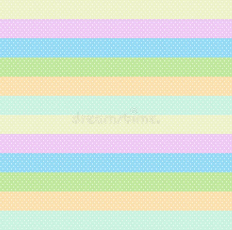 Stripe Background of Pastel Baby Colors Polka Dots