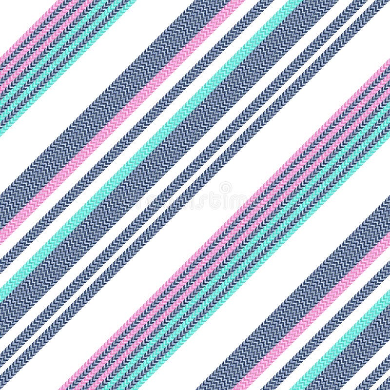 Stripe pattern womenswear in navy blue, pink, green, white for modern textile design. Textured diagonal large wide lines for dress