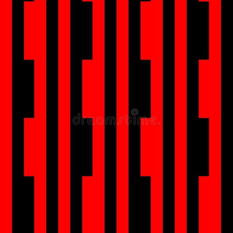 Stripe seamless pattern with red and black colors parallel stripes. Vector background