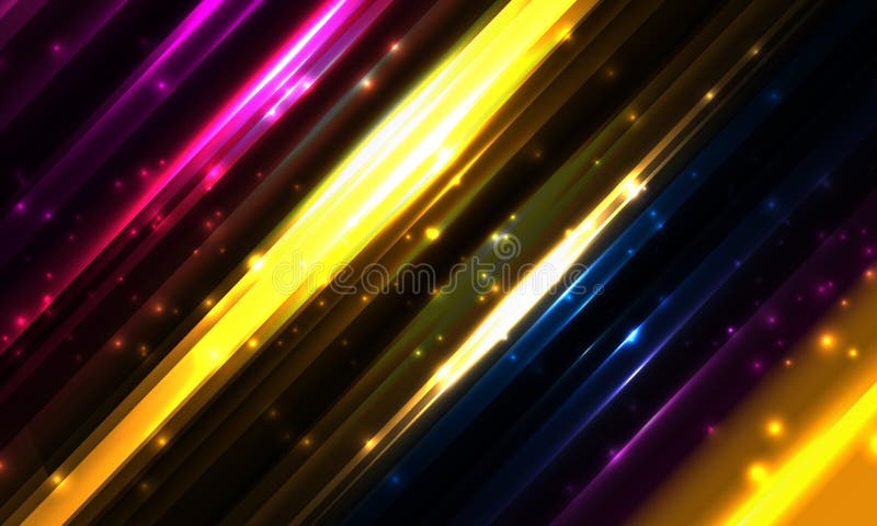 Striped abstract background with diagonal multi coloured lines and sparks. royalty free illustration