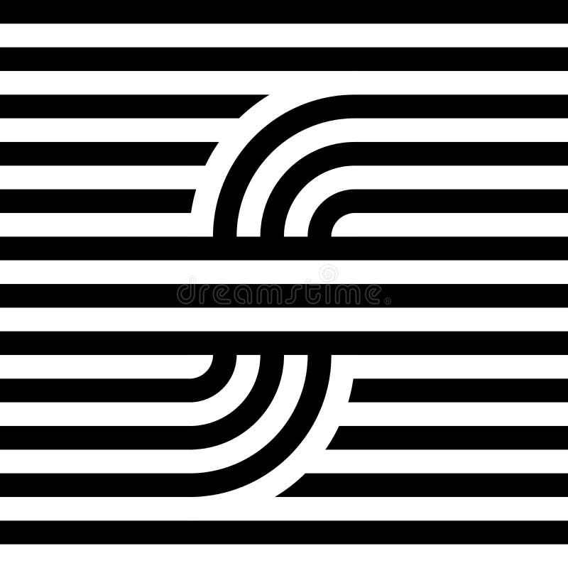 Striped abstract seamless pattern background tile. Black and white retro stripy vector illustration. Textile fabric stock illustration