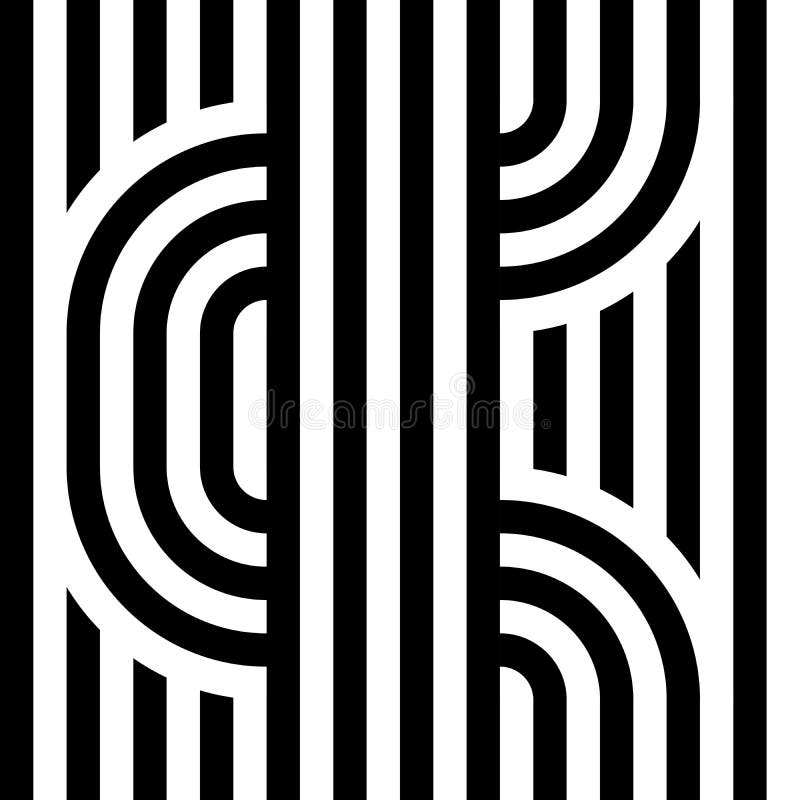 Striped abstract seamless pattern background tile. Black and white retro stripy vector illustration. Textile fabric vector illustration