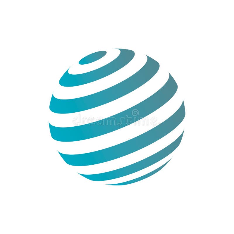 Blue Sphere Logo With Lines