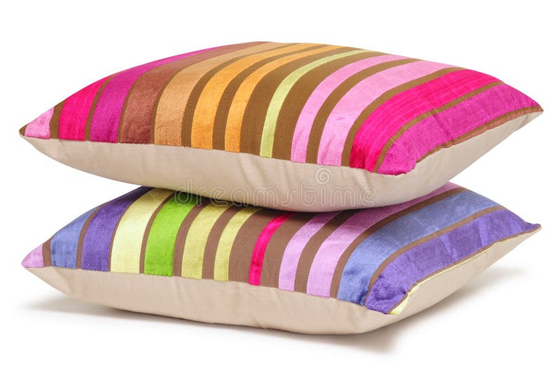 Striped pillows. Isolated