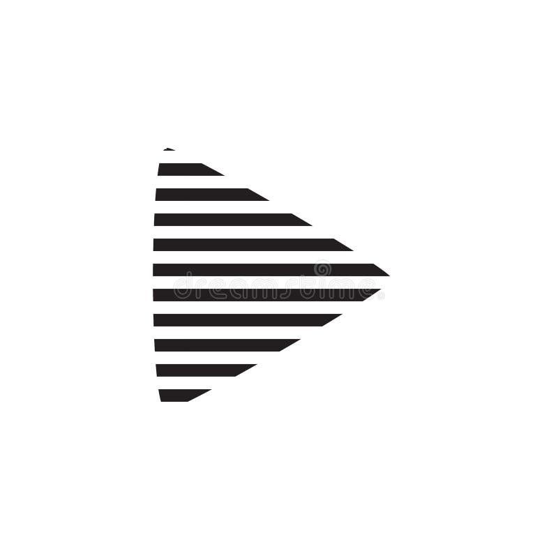 Striped Play Logo Original Vector Design Stock Vector