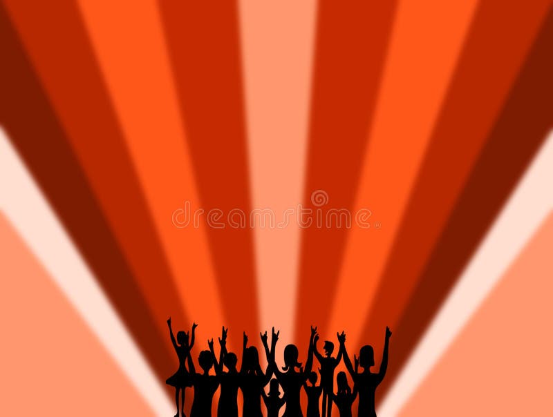 Striped red background, music people