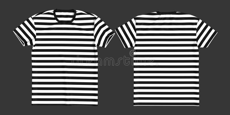 Download Striped Short Sleeves T Shirt Mock Up Stock Illustration Illustration Of Neck Mockup 201129686
