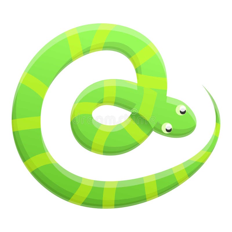 Striped snake icon, cartoon style vector illustration Striped snake icon, cartoon style vector illustration