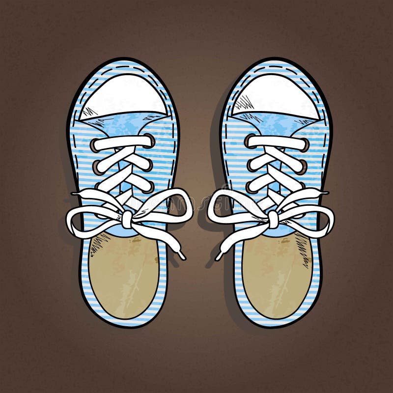 Striped sneakers stock illustration Striped sneakers stock illustration