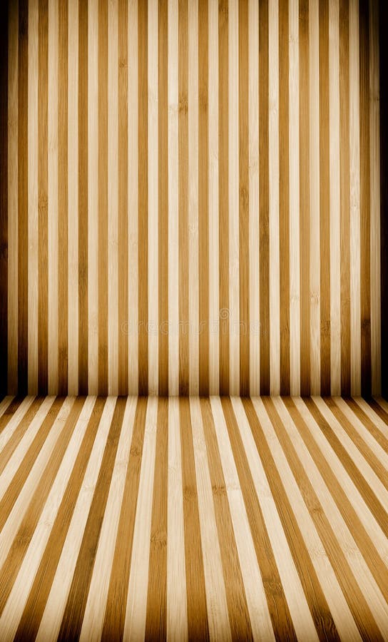 Striped wooden floor and wall