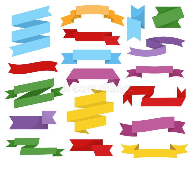 Stripes or ribbons for sign placement isolated icons, banners stock illustration Stripes or ribbons for sign placement isolated icons, banners stock illustration